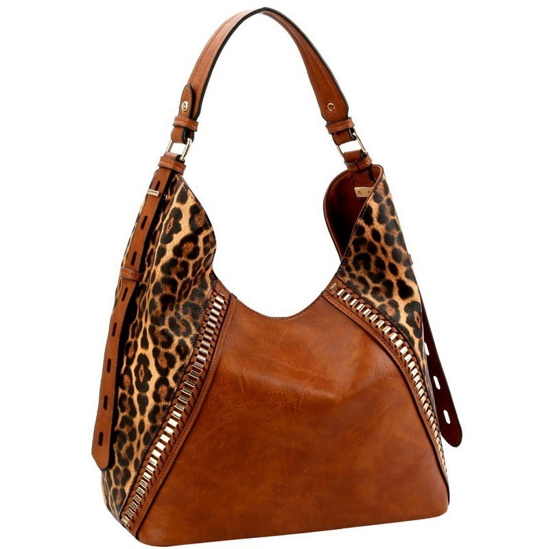 bag with leopard print strap